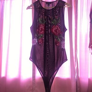 See through mesh body suit